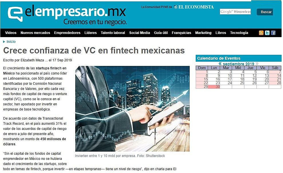 Crece confianza de VC en fintech mexicanas